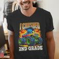 Graduation 2nd Grade Monster Truck Boys I Crushed Grad Men's V-Neck T-Shirt
