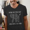 Graduation Apparel How To Eat Elephant One Bite At A Time Men's V-Neck T-Shirt