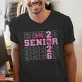 Graduation Class Of 2026 Senior 2026 Pink Bow Coquette Men's V-Neck T-Shirt