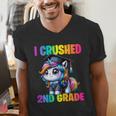 Graduation I Crushed 2nd Grade Unicorn Girls Grad Magical Men's V-Neck T-Shirt