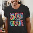 Graduation Peace Sign Out Eighth Grade Tie Dye Hippie Men's V-Neck T-Shirt