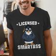Graduation Penguin Licensed Smartass Graduate Men's V-Neck T-Shirt
