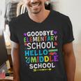 Graduation Shirt For 5th Grader Goodbye Hello Middle School Men's V-Neck T-Shirt
