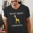 Graduation Shirt You Bet Giraffe I Graduated Pun Men's V-Neck T-Shirt
