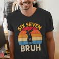 Graduation Six Seven Bruh Dabbing 67 Meme 6 7 Boys Kids Men's V-Neck T-Shirt
