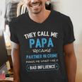 Grandpa Papa Partner In Crime Dad Men's V-Neck T-Shirt Grandpa Papa Partner In Crime Dad Men's V-Neck T-Shirt