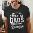 Greatest Dads Get Promoted To Grandpa Shirt Father's Day Men's V-Neck T-Shirt