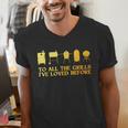 Grilling Art For Men Dad Barbecue Meat Smoking BBQ Men's V-Neck T-Shirt