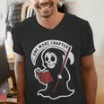 Grim Reaper Bookworm Cute Book Reading Halloween Men's V-Neck T-Shirt Grim Reaper Bookworm Cute Book Reading Halloween Men's V-Neck T-Shirt