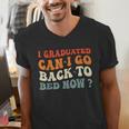 Groovy I Graduated Can I Go Back To Bed Now Graduation Men's V-Neck T-Shirt