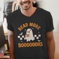 Groovy Halloween Teacher Spooky Read More Book Women Girl Men's V-Neck T-Shirt