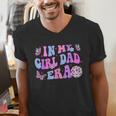 Groovy Retro In My Girl Dad Era Daddy Fathers Day Men's V-Neck T-Shirt