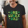 Groovy St Patrick's Day Apparel One Lucky Dad Shirt Small Modern Groovy St Patrick's Day Shirt Men's V-Neck T-Shirt Groovy St Patrick's Day Apparel One Lucky Dad Shirt Small Modern Groovy St Patrick's Day Shirt Men's V-Neck T-Shirt