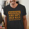 Grumpy Old Man Tee Shirt For Grandfathers Dads Father's Day Men's V-Neck T-Shirt