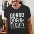 Guard Dog Will Lick Burglars Dog Mom Dad T-Shirt Men's V-Neck T-Shirt
