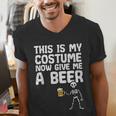 Halloween This Is My Costume Give Me Skeleton Dad Men Men's V-Neck T-Shirt