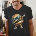 Hamburger Dabbing Kids Men Women Dab Dance Cheeseburgers Dad Men's V-Neck T-Shirt