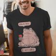 Hang In There It Gets Worse Introverts Anti Valentines Day Men's V-Neck T-Shirt Hang In There It Gets Worse Introverts Anti Valentines Day Men's V-Neck T-Shirt
