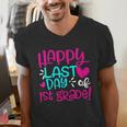 Happy Last Day Of First 1st Grade Teacher Student Graduation Men's V-Neck T-Shirt