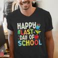 Happy Last Day Of School Teacher Kids Boys Girls Graduation Men's V-Neck T-Shirt