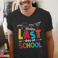 Happy Last Day Of School Teacher Women Student Graduation Men's V-Neck T-Shirt