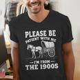 Heartwarming Wagon Please Be Patient I'm From The 1900s Men's V-Neck T-Shirt Heartwarming Wagon Please Be Patient I'm From The 1900s Men's V-Neck T-Shirt
