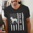 Heeler Dad Flag Vintage Blue Red Cattle Dog Patriot Men Men's V-Neck T-Shirt