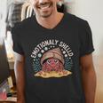 Hermit Crab Saying Emotionally Shelled Introvert Humor Men's V-Neck T-Shirt