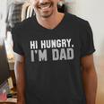 Hi Hungry I'm Dad Tee For Men Dad Joke Small Men's V-Neck T-Shirt