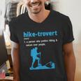 Hike-Trovert Hiking Humor Definition Introvert Men's V-Neck T-Shirt