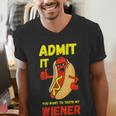 Hilarious Hot Dog Dad Joke Text Pun Dirty Joke -Barbecue Men's V-Neck T-Shirt Hilarious Hot Dog Dad Joke Text Pun Dirty Joke -Barbecue Men's V-Neck T-Shirt
