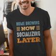 Home Brewing Now Minimal Socializing Introvert Vintage Men's V-Neck T-Shirt Home Brewing Now Minimal Socializing Introvert Vintage Men's V-Neck T-Shirt