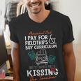 Homeschool Dad Kissing The Teacher Homeschool Dad Men Women Kids Men's V-Neck T-Shirt