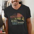 Hooked On Being Dad Fishing Dad Father's Day Men's V-Neck T-Shirt