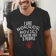 I Like Horror Movies And Maybe 3 People Introvert Men's V-Neck T-Shirt