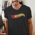 Hot Wheels Comic Book Fire Logo Men's V-Neck T-Shirt Hot Wheels Comic Book Fire Logo Men's V-Neck T-Shirt