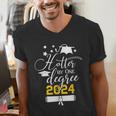 Hotter By One Degree Senior 2024 Class Of 2024 Graduation Men's V-Neck T-Shirt