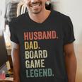 Husband Dad Board Game Night Legend Father Vintage Men's V-Neck T-Shirt Husband Dad Board Game Night Legend Father Vintage Men's V-Neck T-Shirt