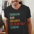 Husband Dad Grandpa 75 Year Old Legend 75th Birthday Men's V-Neck T-Shirt Husband Dad Grandpa 75 Year Old Legend 75th Birthday Men's V-Neck T-Shirt