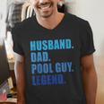 Husband Dad Pool Guy Legend Men Men's V-Neck T-Shirt Husband Dad Pool Guy Legend Men Men's V-Neck T-Shirt