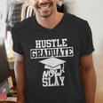 Hustle Graduate Now Slay MBA PhD Graduation Party Men's V-Neck T-Shirt