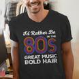 I'd Rather Be In The 80s Iconic Music Nostalgia Vintage Men's V-Neck T-Shirt