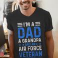 I’m A Dad Grandpa Air Force Veteran Distressed Men's V-Neck T-Shirt