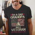 I'm a Dad Grandpa And a Veteran Nothing Scares Me Men's V-Neck T-Shirt