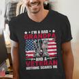 I'm A Dad Grandpa And Veteran Papa Grandpa Fathers Day Men Men's V-Neck T-Shirt