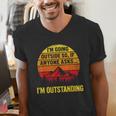 I'm Going Outside If Asked I'm Outstanding Dad Joke Men's V-Neck T-Shirt