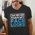 I'm Nicer Than My Face Looks Shy People Introverts Men's V-Neck T-Shirt