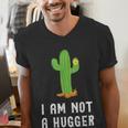I'm Not A Hugger Cactus Not a Hugger Introvert Cute Men's V-Neck T-Shirt