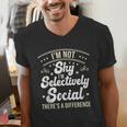 I'm Not Shy Selectively Social Introverted Anti Social Men's V-Neck T-Shirt