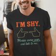I'm Shy Please Come Over & Talk To Me Introvert Shying Men's V-Neck T-Shirt I'm Shy Please Come Over & Talk To Me Introvert Shying Men's V-Neck T-Shirt